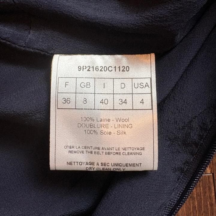 【古着】Christian Dior 膝丈ワンピース ミッドレングス ネイビー