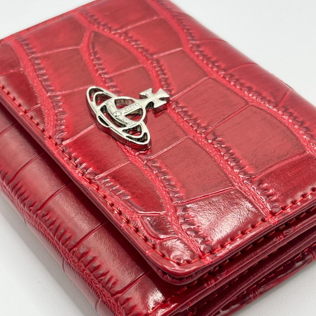 Vivienne Westwood 特価 未使用 がま口 折財布 赤 ウロコ柄