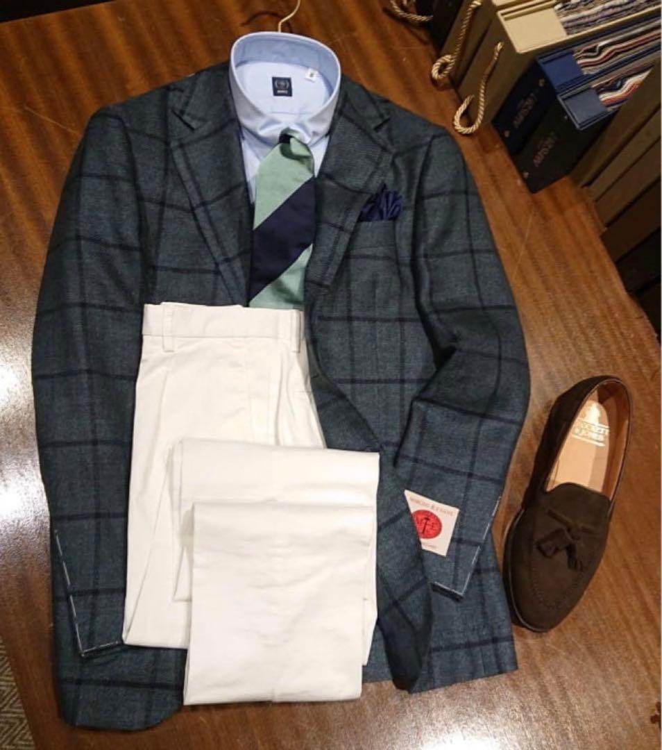 BEAMS F /リネンウール ウインドウペーン ジャケット