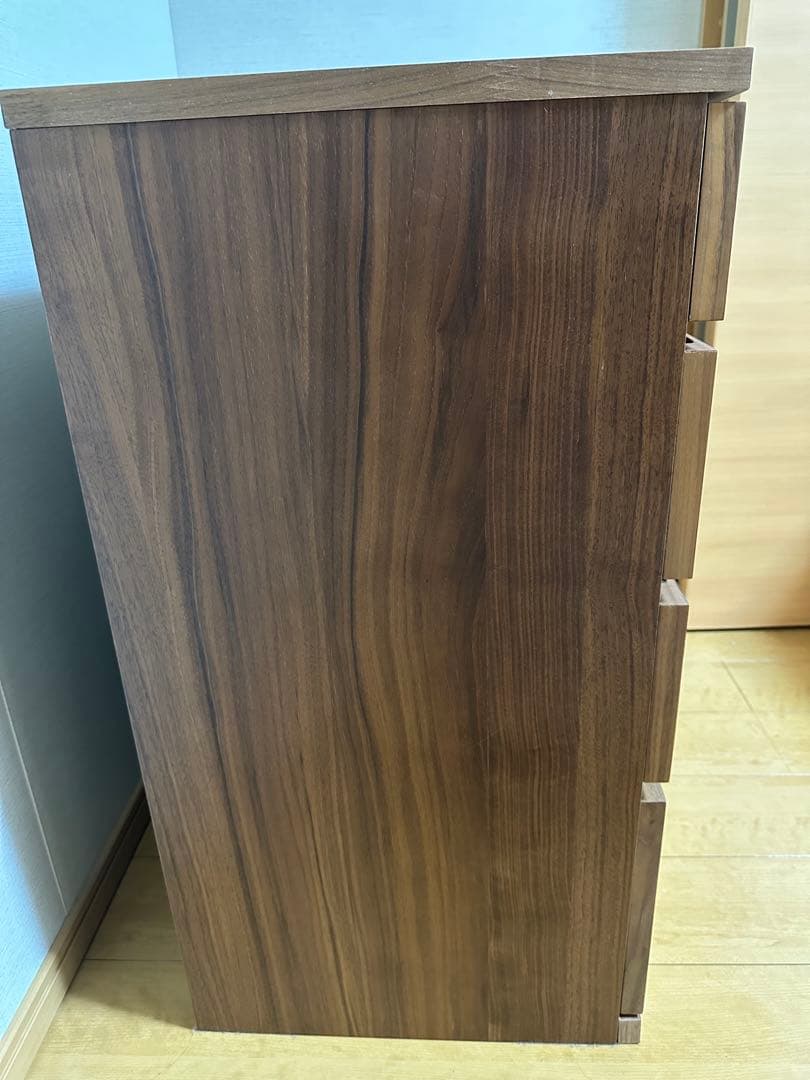 【美品】無印良品　木製チェスト4段　ウォールナット