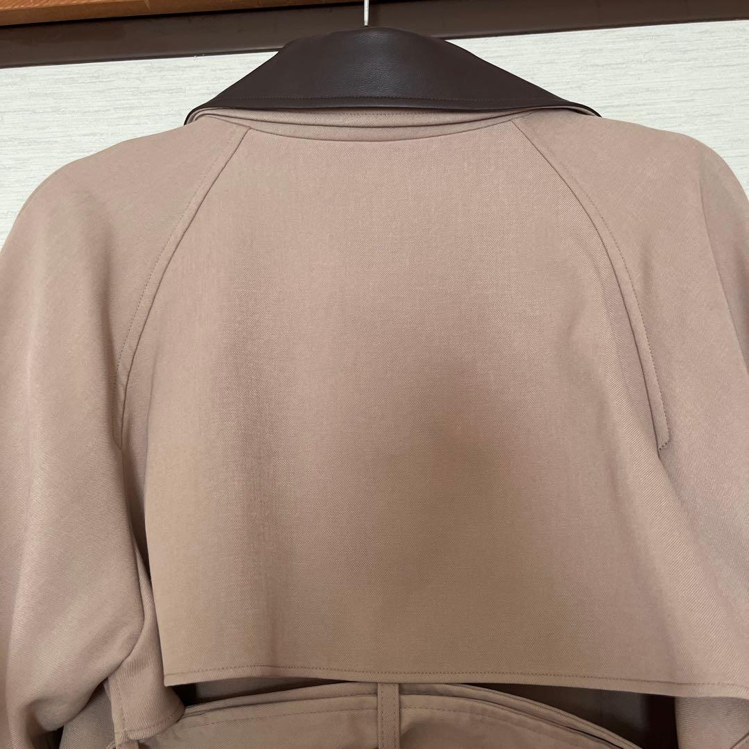 COHINA レザーライクカラートレンチコート short ベージュ
