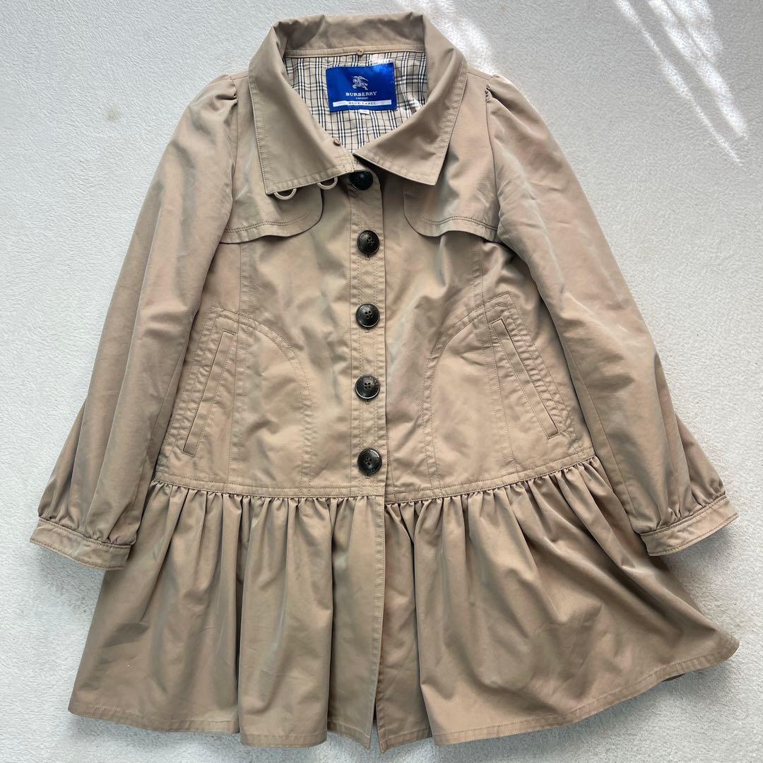 バーバリーブルーレーベル ハニーベージュ プリーツ ノバチェック ワンピース M