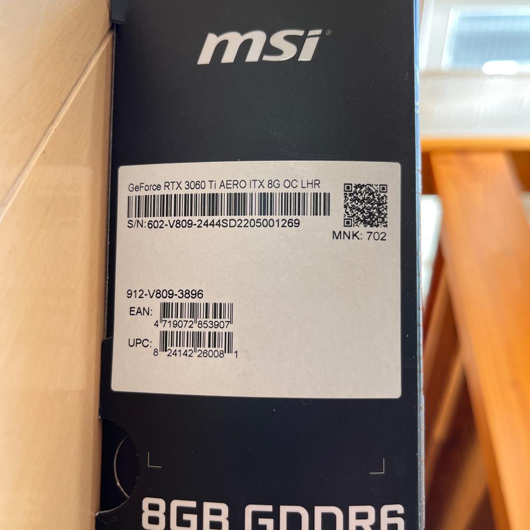 グラフィックボード・グラボ・ビデオカード MSI GeForce RTX 3060 Ti AERO ITX 8G OC