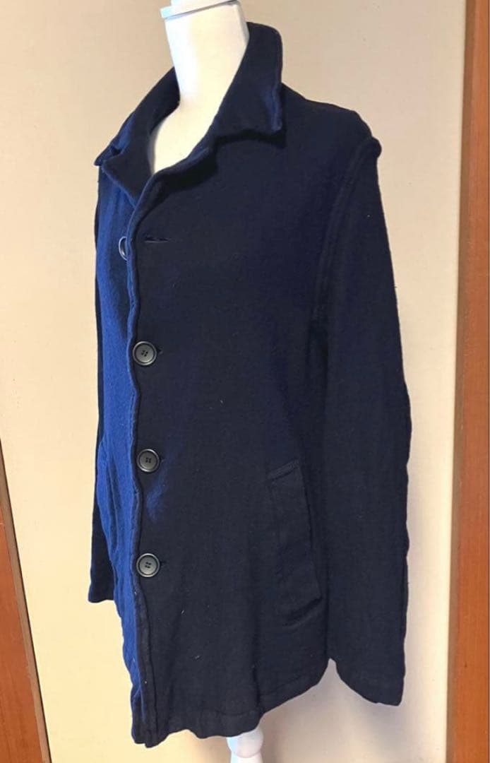 【訳あり】HOMMEプリュス インサイドアウト縮絨カバーオールジャケット 濃紺