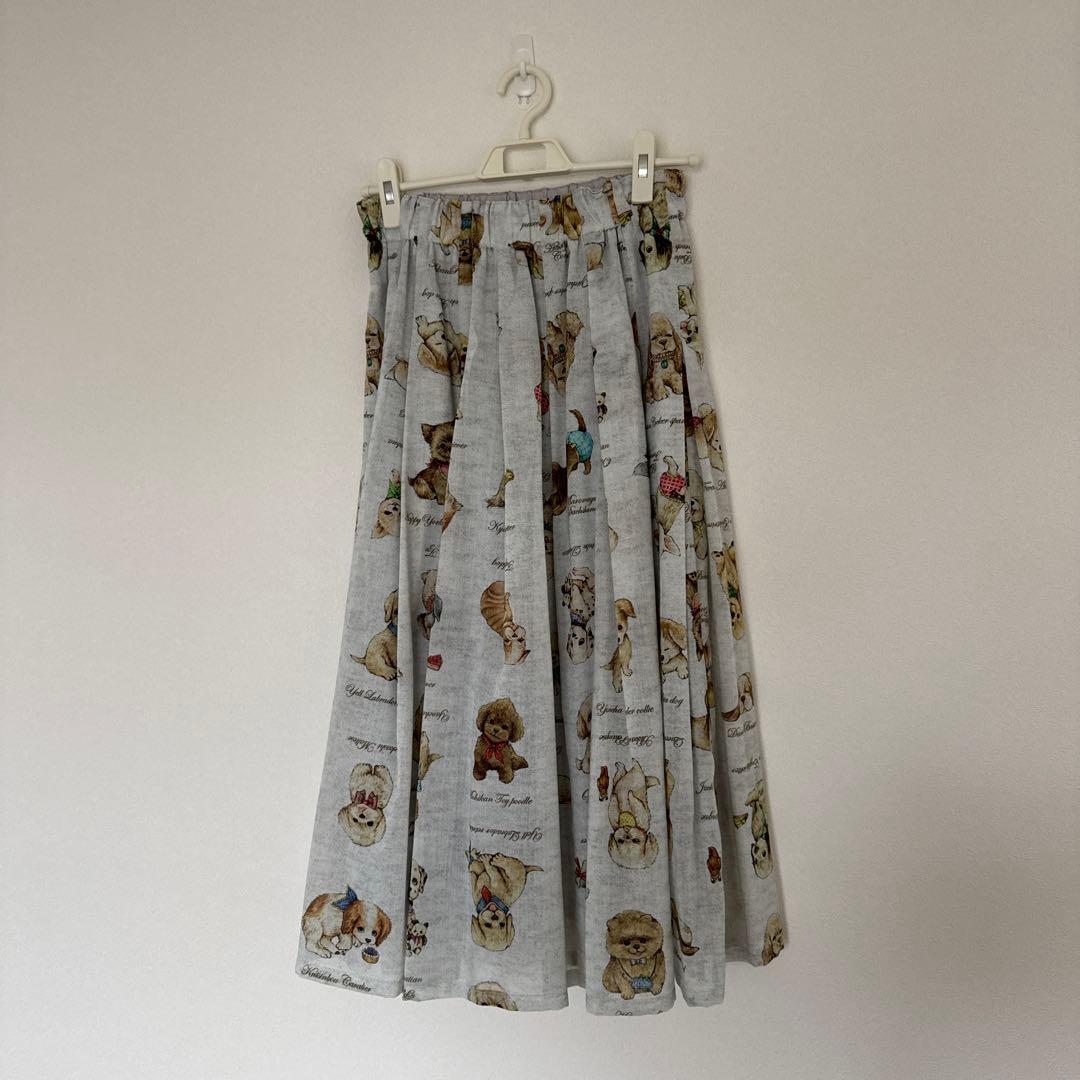 【新品•未使用•タグ付】yukiemon こいぬ図鑑 スカート グレー