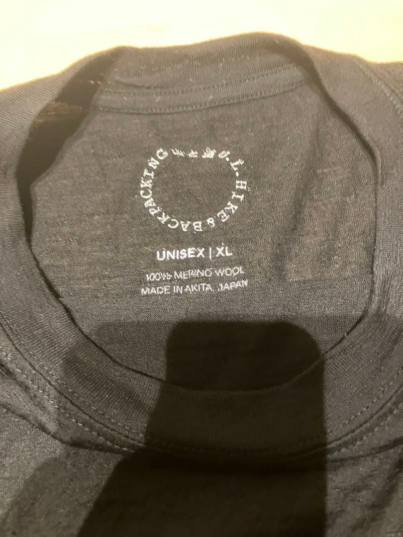 山と道　100% ライトメリノPocket T-shirt ブラック XLサイズ