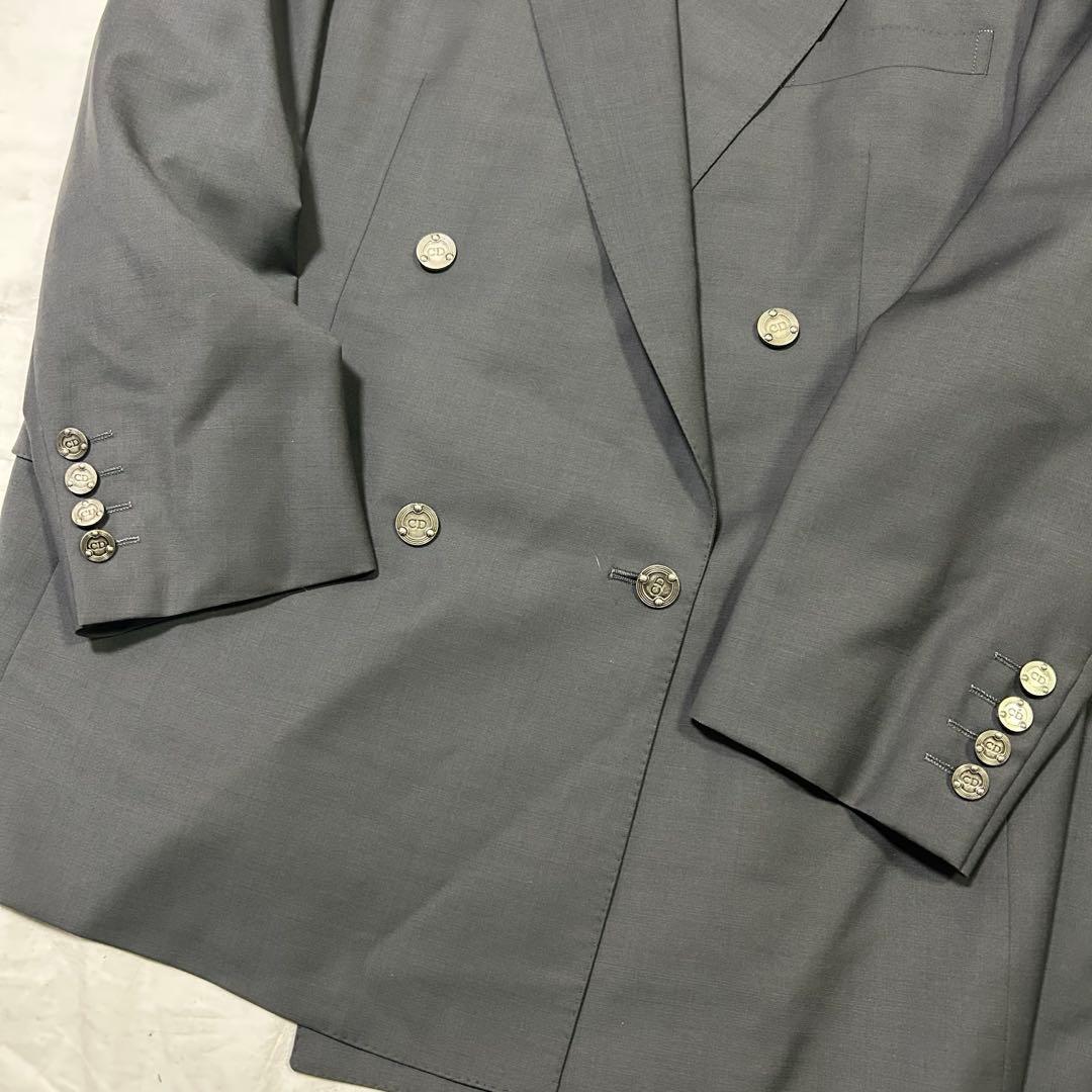 christian dior ダークグレー ダブルブレストスーツ　セットアップ