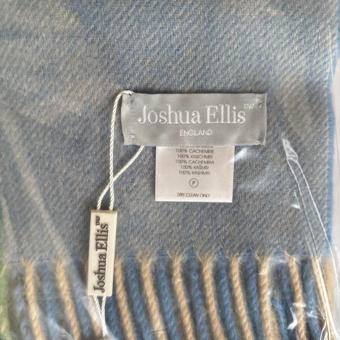 新品☆Joshua Ellis ジョシュアエリス カシミア　大判ストール　ブルー