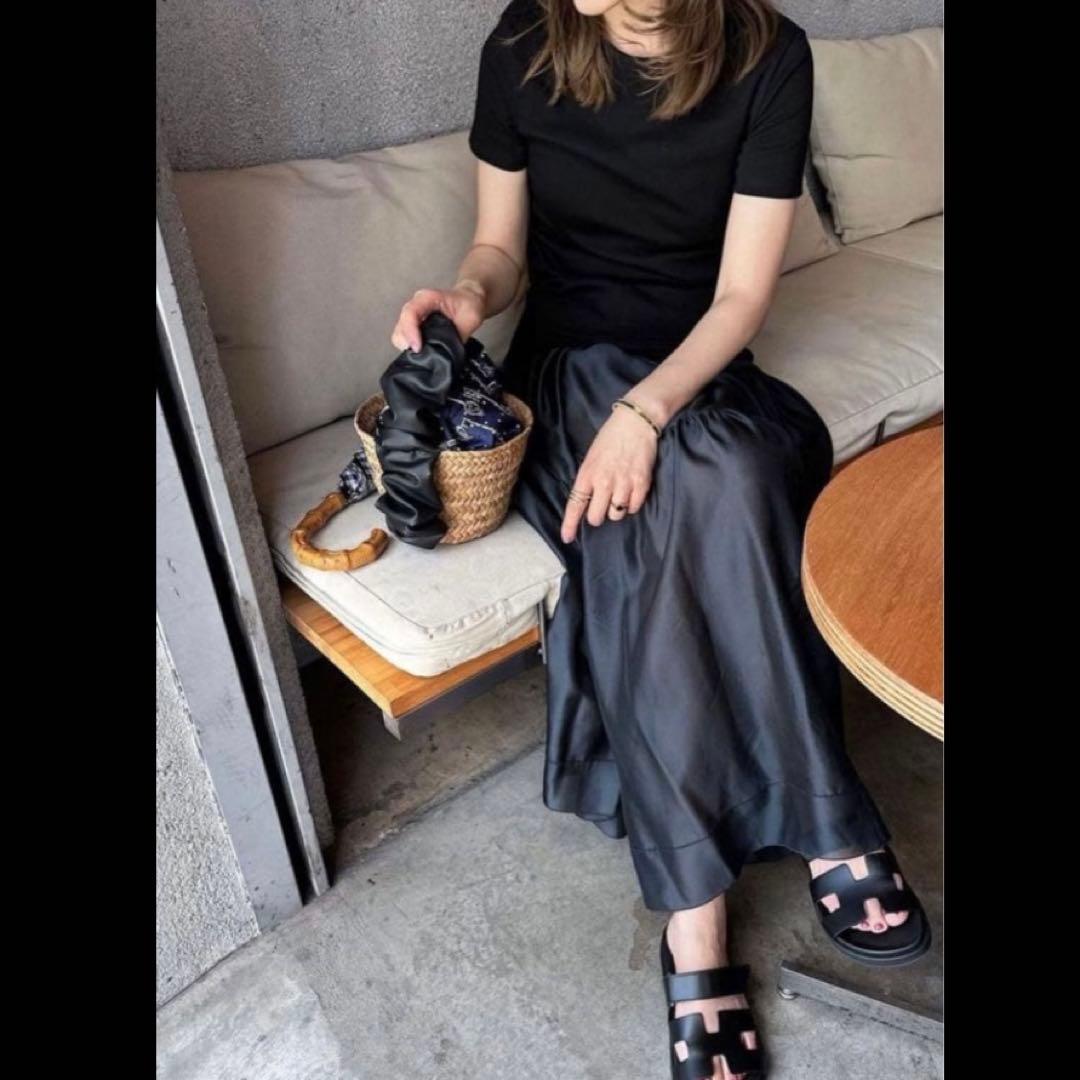 【極美品】✨BLAMINK ブラミンク　シルクギャザーロングスカート　24SS