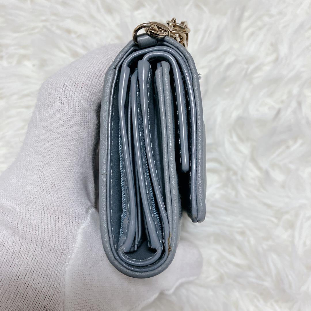 ChristianDior 三つ折り財布 ロータスウォレット カナージュ レザー