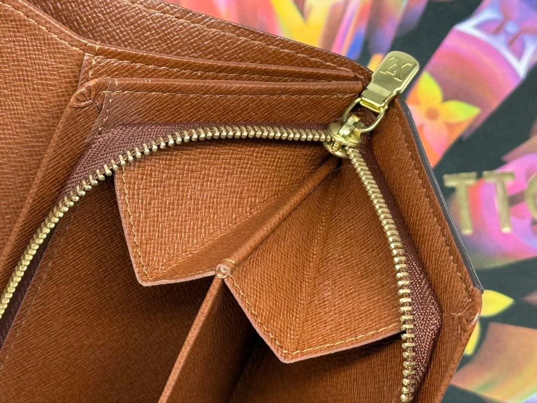 美品！ルイヴィトン　ポルトモネ・ビエ　トレゾール　L字形ファスナー二つ折り財布