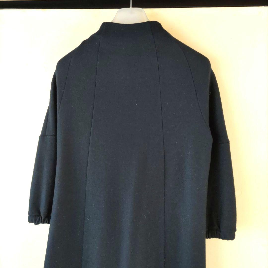 【プラダ】ダークネイビー ハイネックワンピース ウール カシミア混