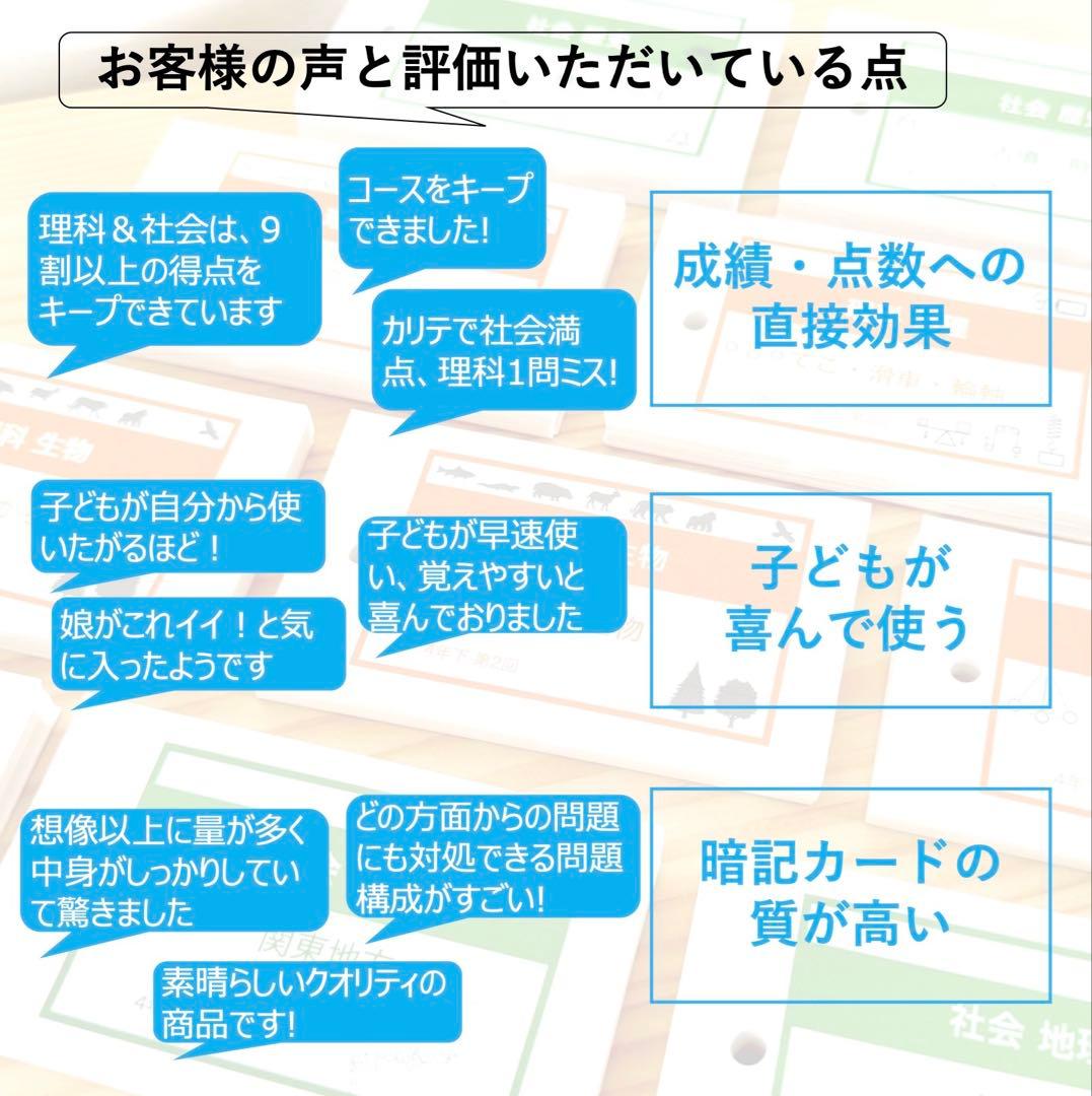 中学受験 暗記カード【4年下 理社国16-18回】 予習シリーズ 組み分け対策