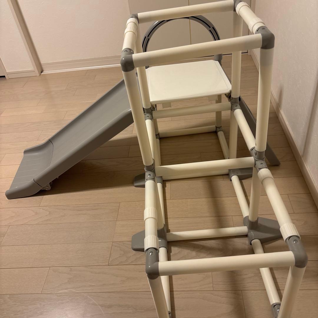 おりたたみ　わんぱく　スライダージム　グレーホワイト