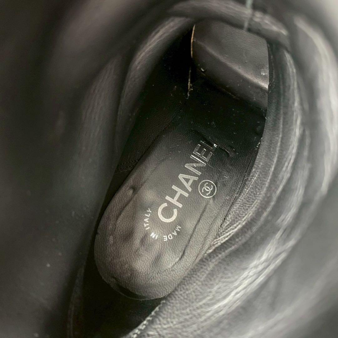 極美品✨CHANEL ココマーク 本革 レイヤード チャンキーヒール ブーツ