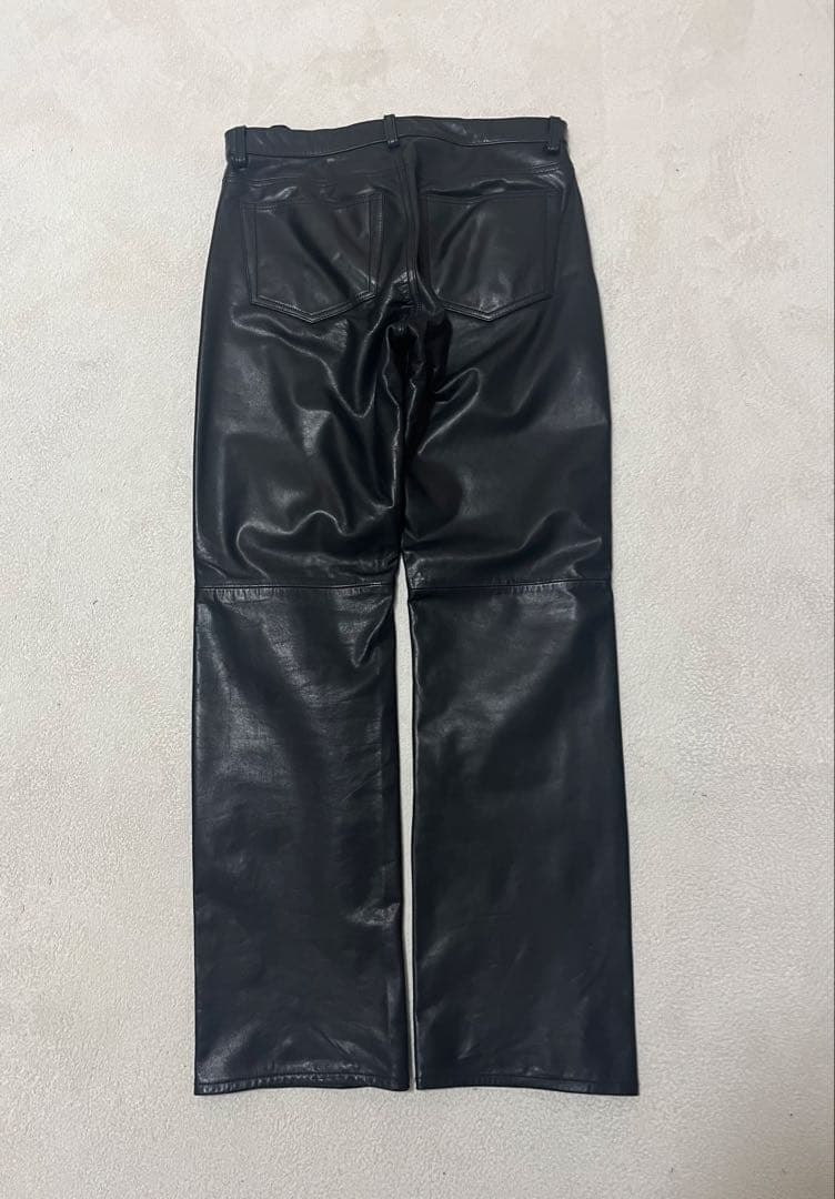 シルエット◎ old gap レザーパンツ　ブラック　w33 牛革　00s