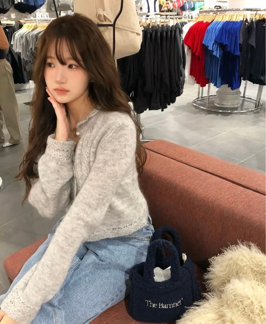 トップス the barnnet Hale Frill Mohair Cardigan