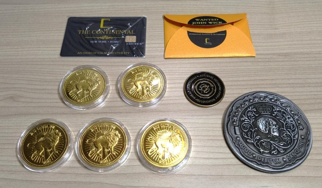 ジョンウィック 　ホテルカード・金貨5枚・裁決の・血の誓印セット