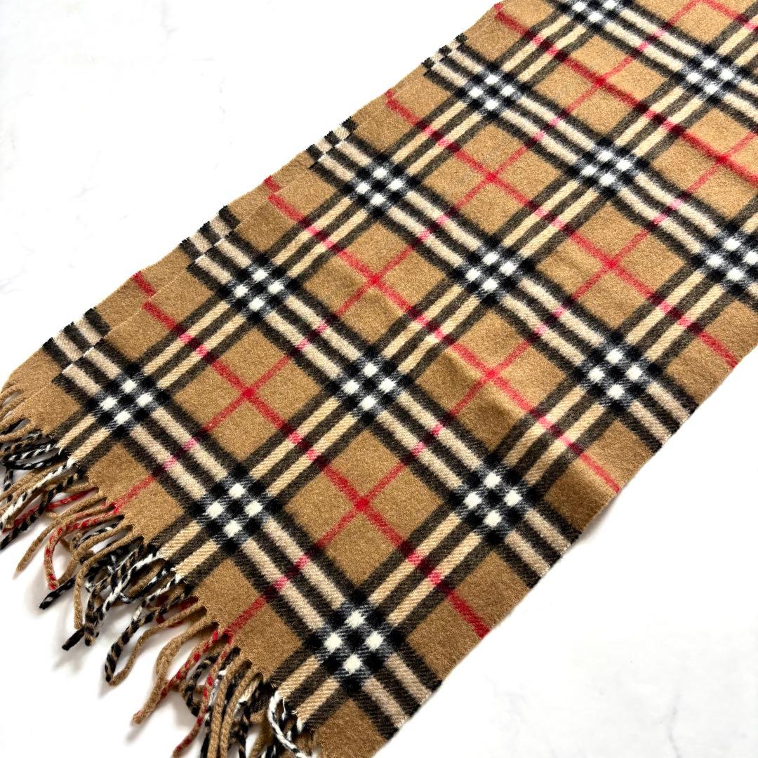 美品✨バーバリー マフラー カシミヤ100% ノバチェック ベージュ
