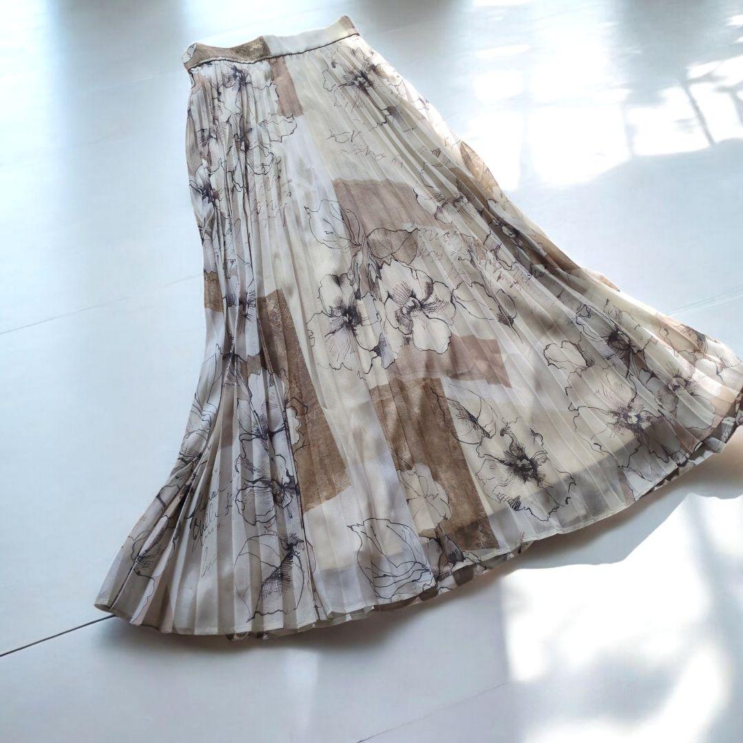 美品 Ameri HOLLY VINTAGE PLEATS SKIRT M 花柄