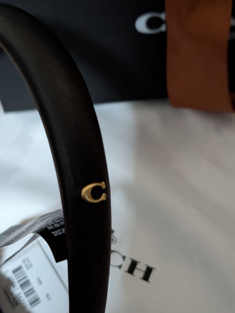 COACH ブラックレザー ヘアバンド