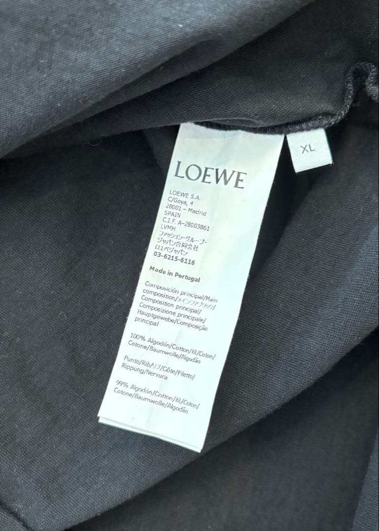 LOEWE ロエベ ブラック Tシャツ ロゴ刺繍