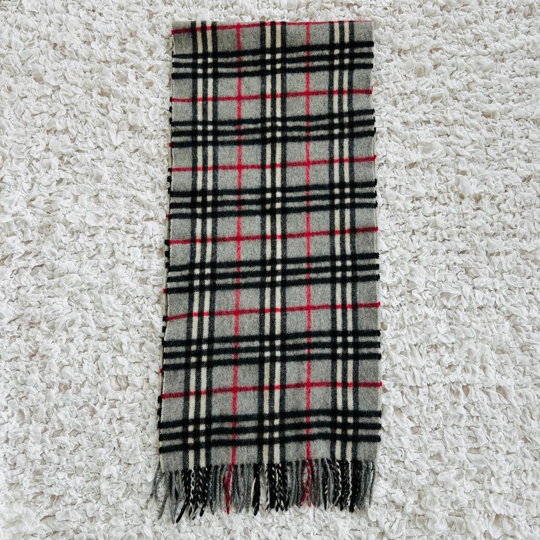 Burberrys カシミヤ 100% マフラー グレー ノバチェック 英国製