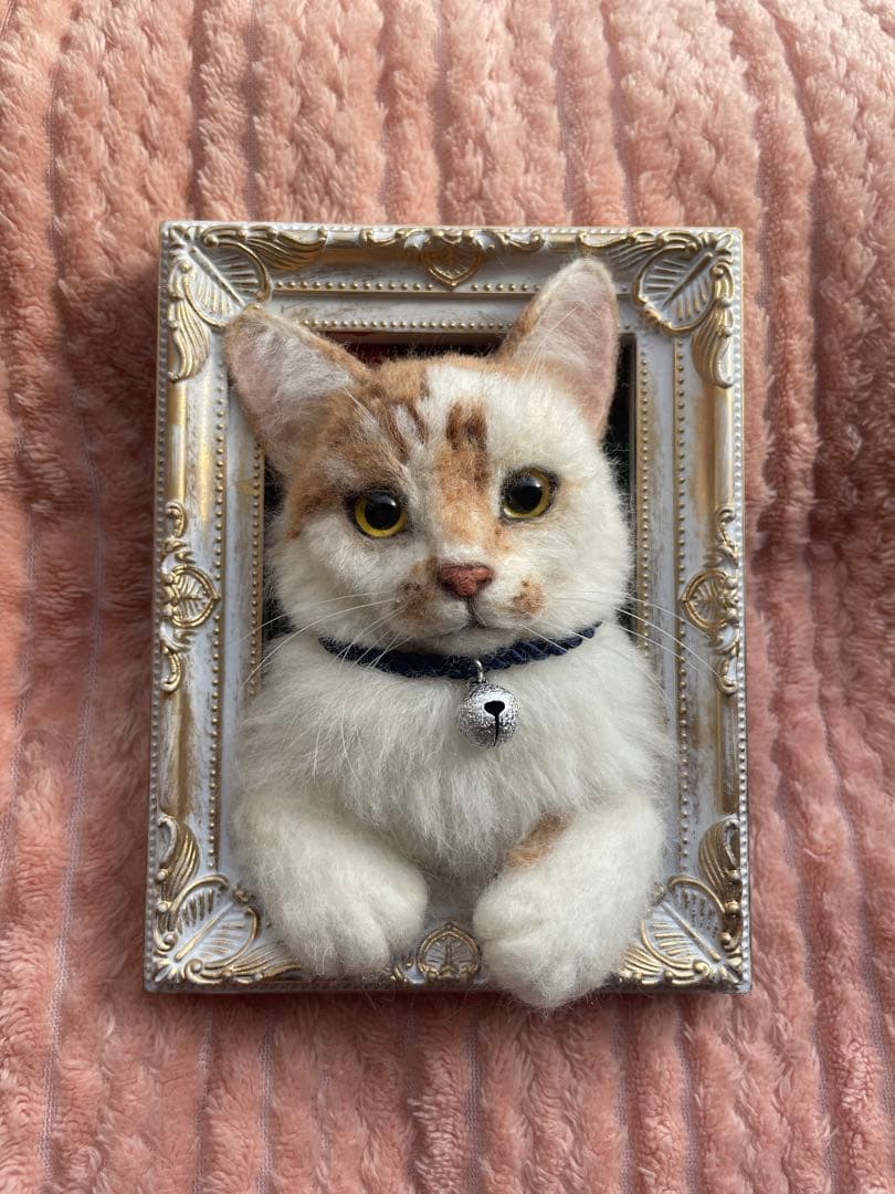 羊毛フェルト　猫　フレーム　　ラムちゃんプロフ必読ページ