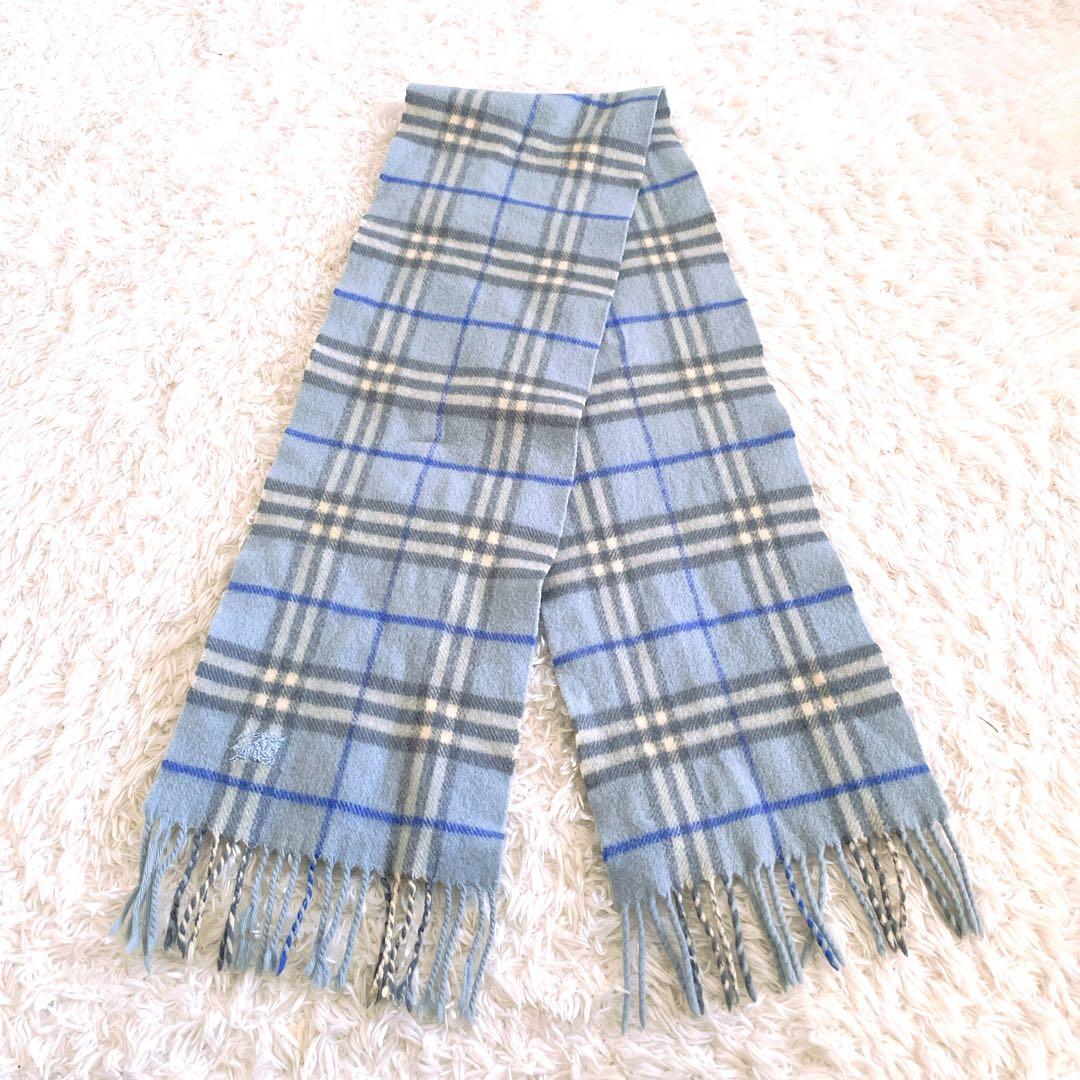 BURBERRY美品✨バーバリー　ロンドン　カシミヤ混　マフラー　ノバチェック