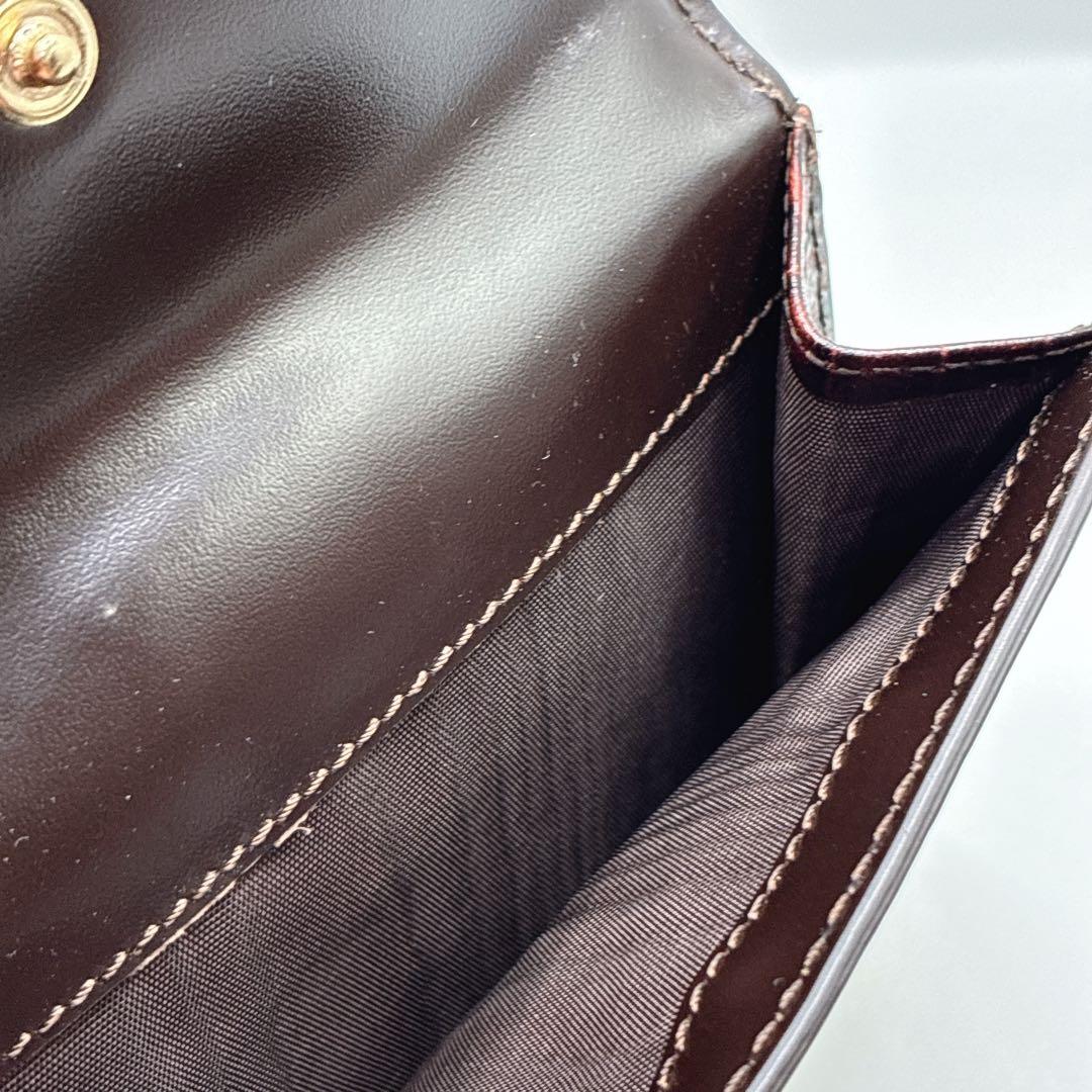 希少・美品⭐️CELINE セリーヌ　二つ折り財布　トリオンフ　クロコ　Wホック