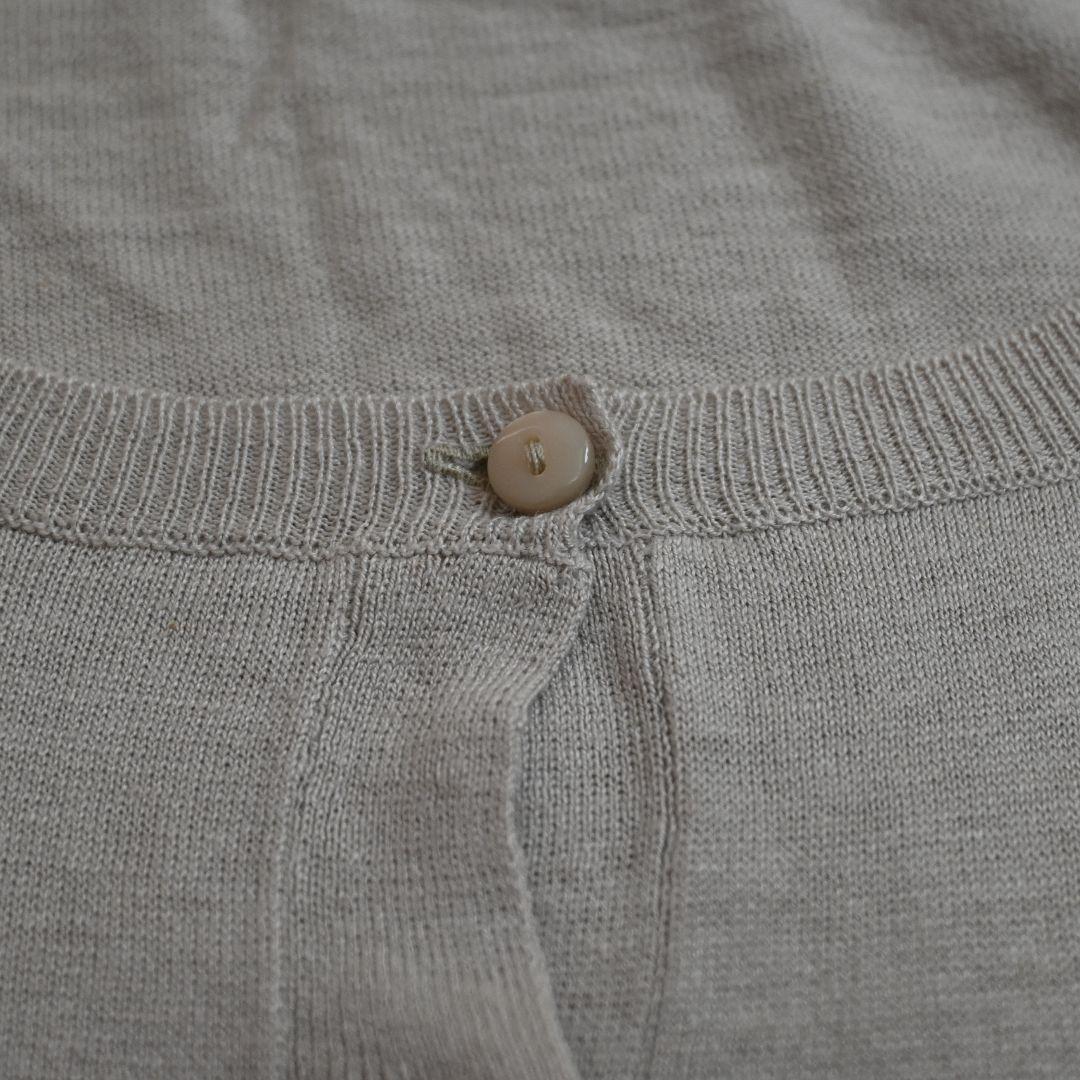 704★ Max Mara 白タグ シルク×リネン 異素材 切替 カーディガン