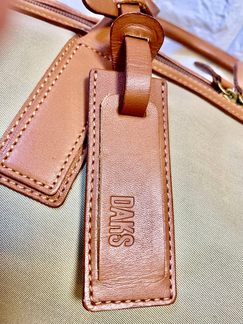 【美品】DAKS ボストンバッグ ベージュ/ブラウン