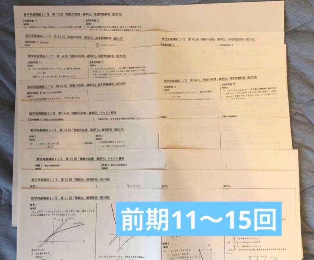 鉄緑会 高1 数学　発展講座I/II テキスト解答　通年