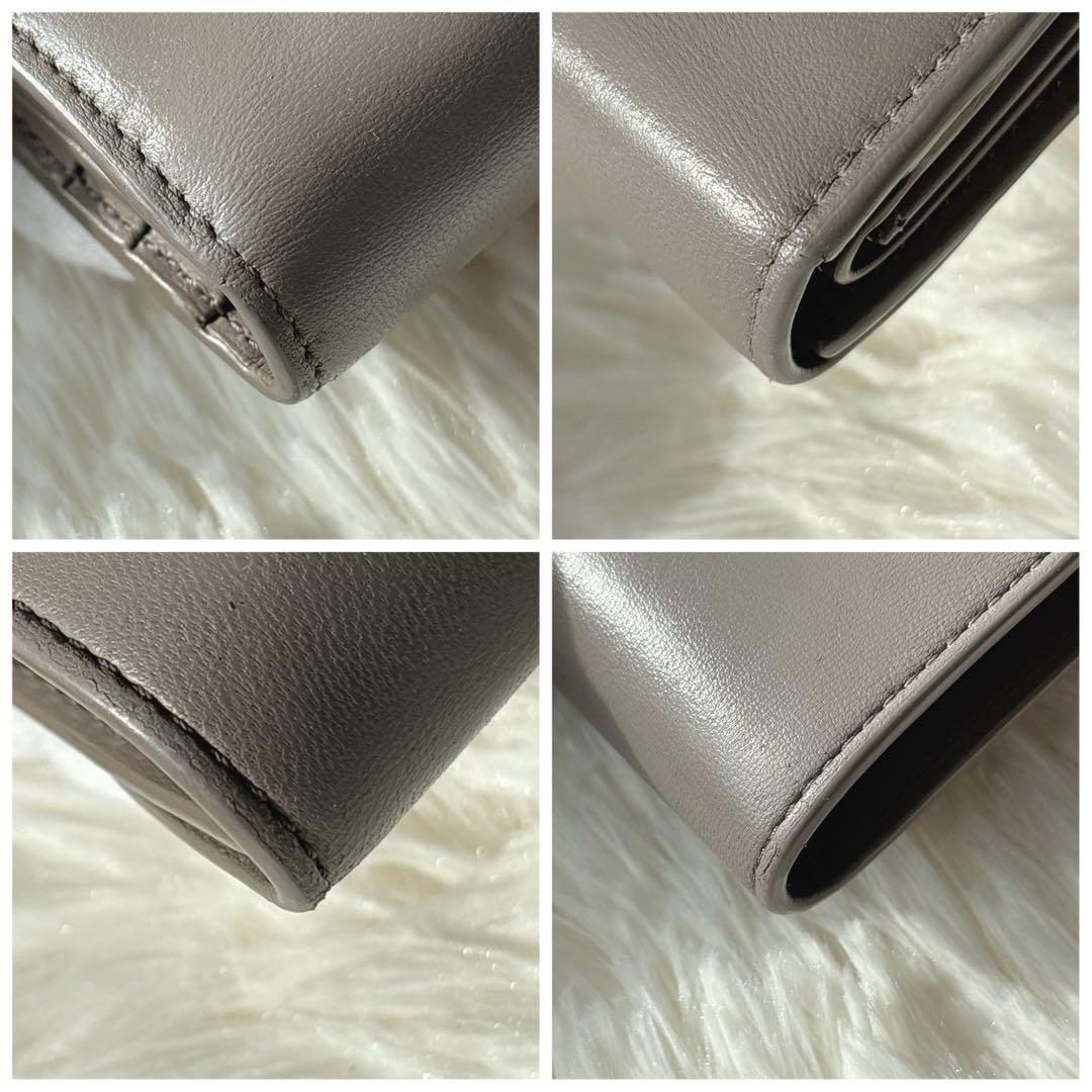美品✨CELINE トリオンフ スモールフラップウォレット 三つ折り グレージュ