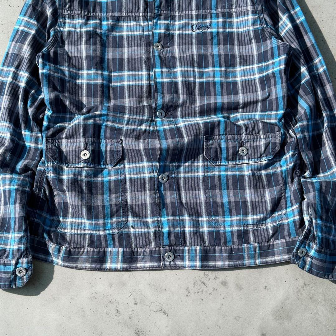 ジャケット・アウター 90s old stussy blue plaid check jacket