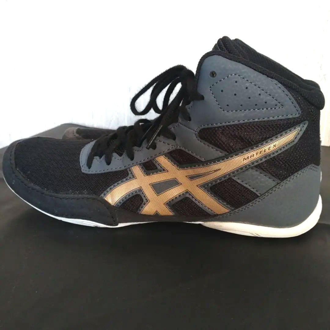 【美品】asics MATFLEX 6 ブラック ゴールド 25.5センチ