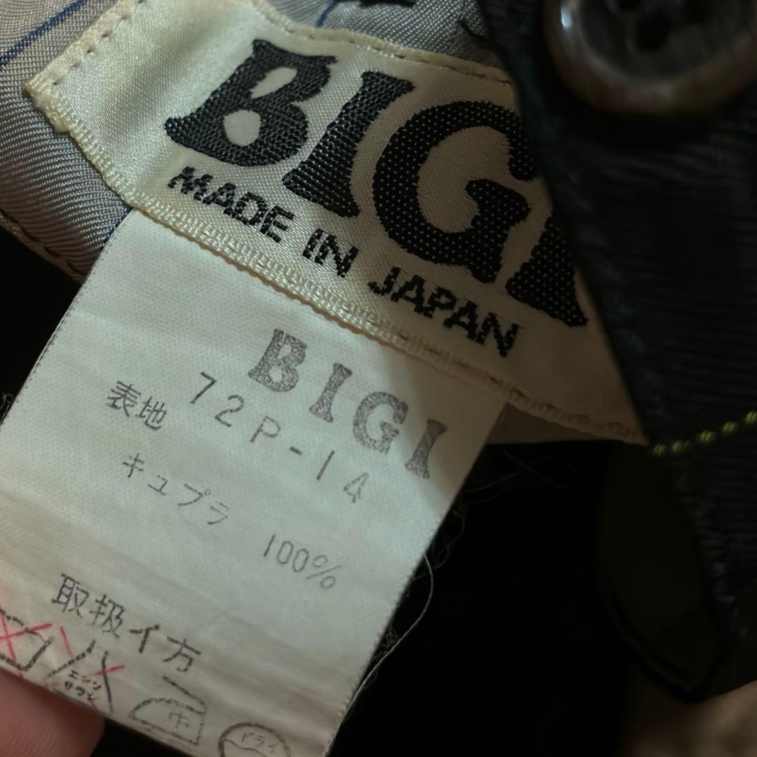 90s BIGI メンズ　ビギ　ヴィンテージ　スーツ　セットアップ　光沢　黒