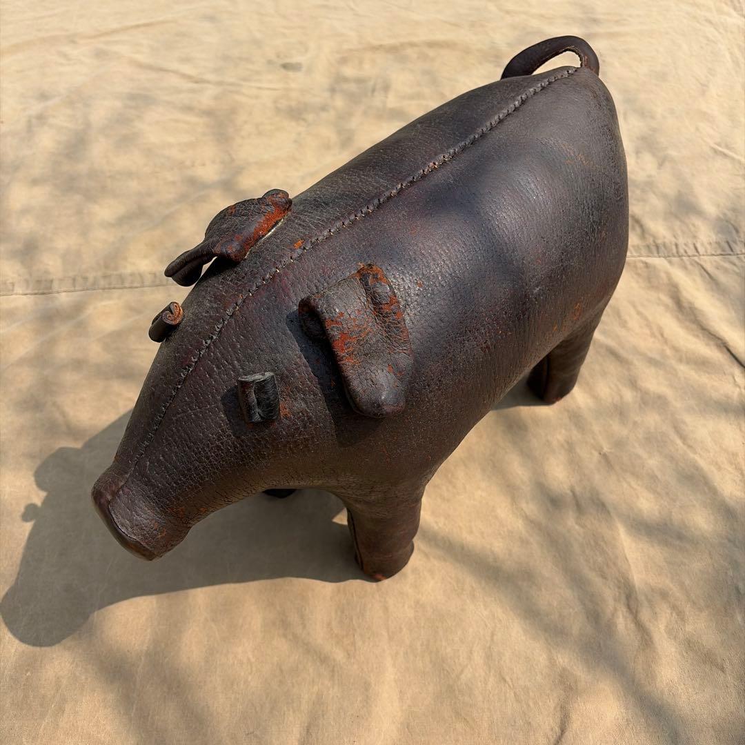 ば*ぃ様 60s〜OMERSA？レザーフットスツールpigヴィンテージインダスト