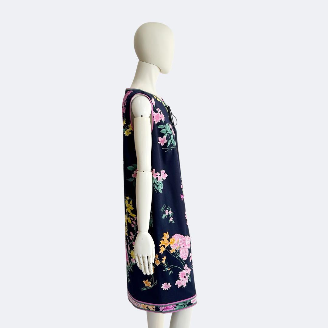 LEONARD FASHION レオナール ワンピース ネイビー 花柄 未使用