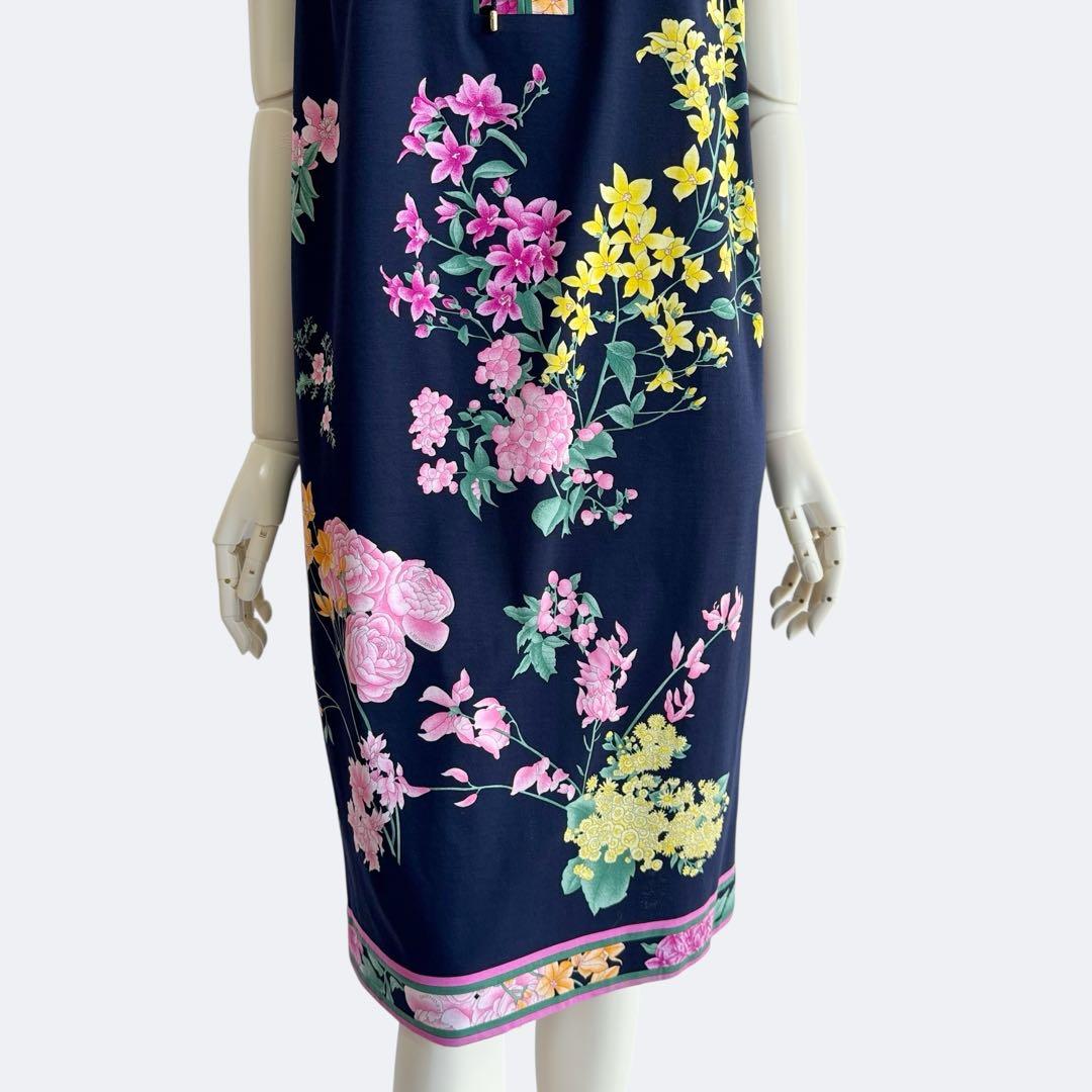 LEONARD FASHION レオナール ワンピース ネイビー 花柄 未使用