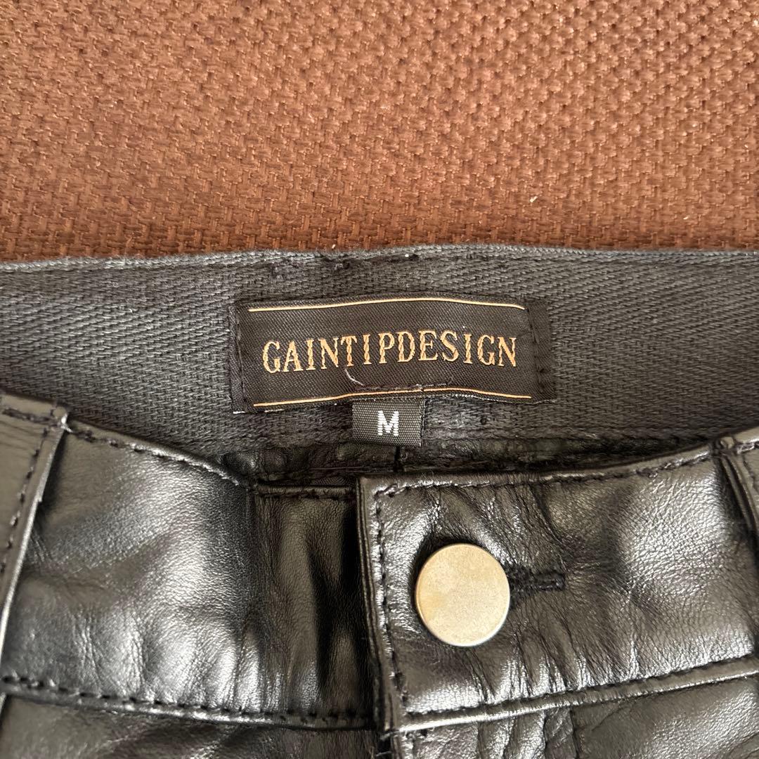 gain tip design レザーパンツ　スタッズ　牛革100%　おまけ付き