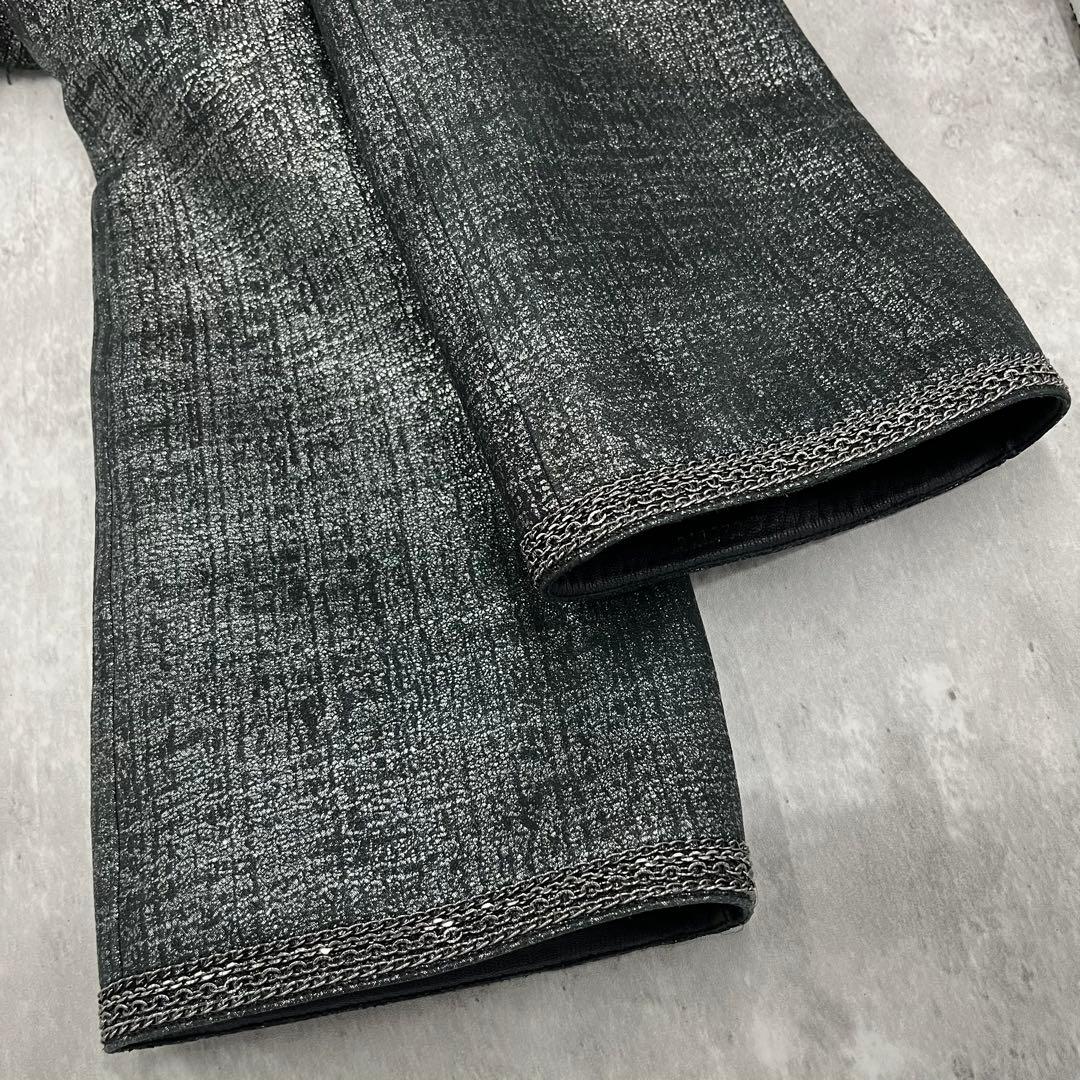 CHANELシャネル ロングブーツ ファブリック ブラック