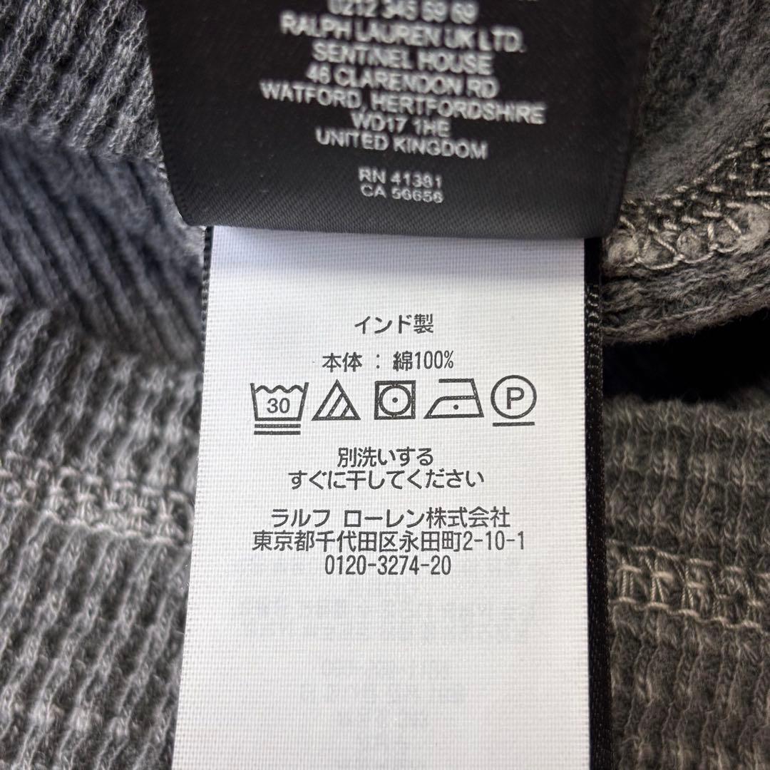 【美品】RRL サーマルTシャツ ヘンリーネック 猫目ボタン フェードブラック