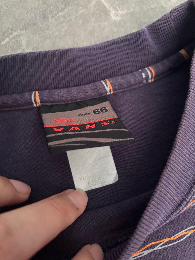 90s 00s old vans ボーダーTシャツ フェード 旧ロゴ