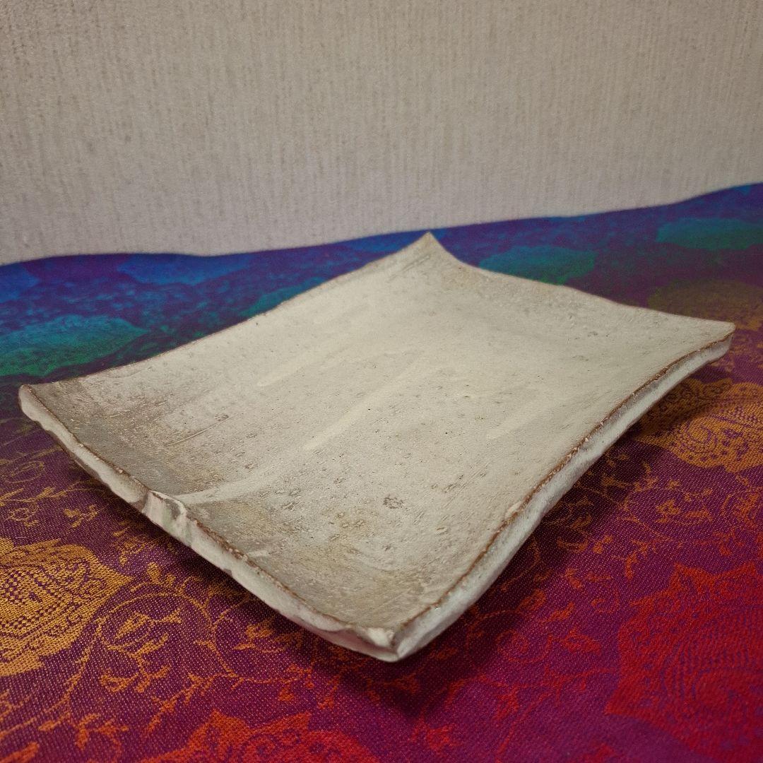 四日市萬古八幡窯 堀野証嗣作 四方皿 茶道具【美品】