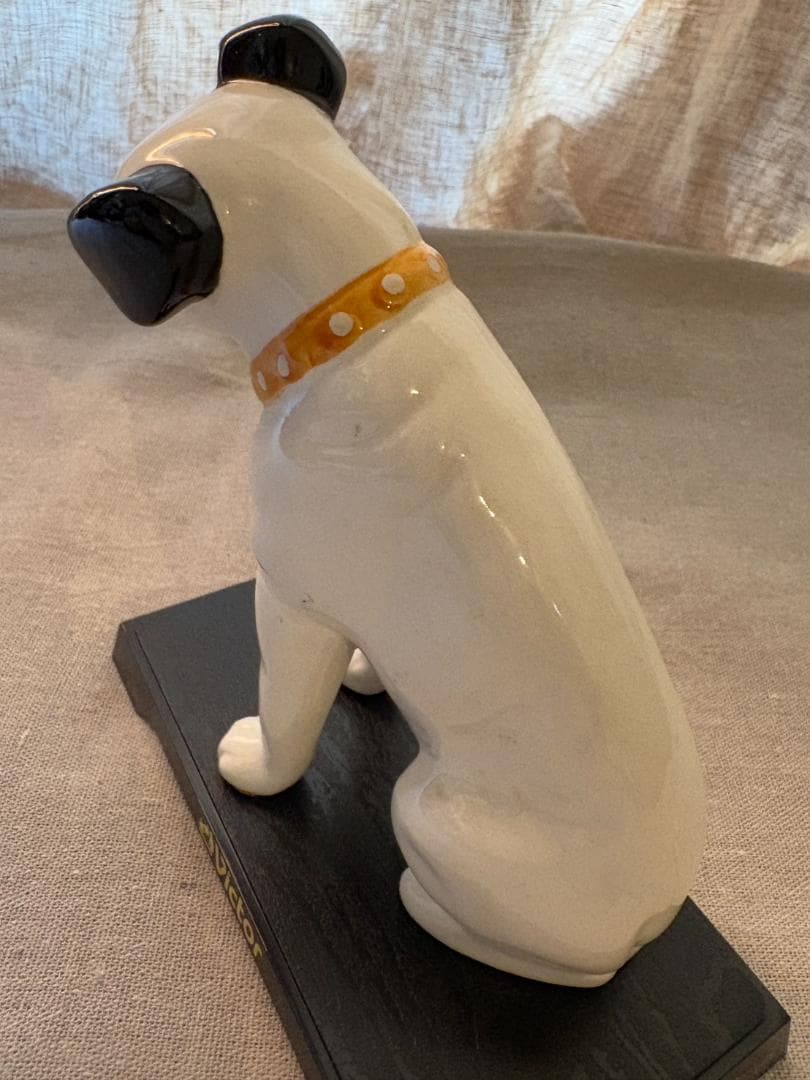 当時物 Victor ビクター犬 ニッパー 犬の置物 陶器製 台付