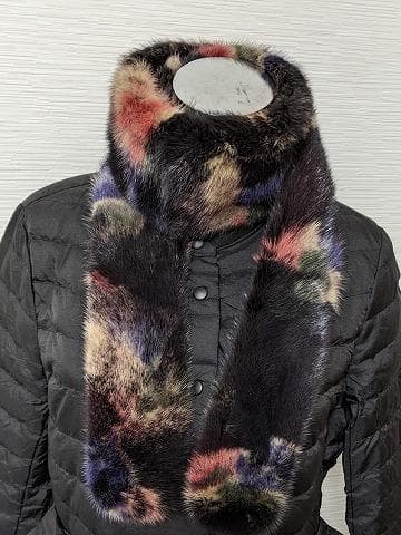 A705　ノーザンワールド　サガミンク　マルチカラー　ロングマフラー　毛皮