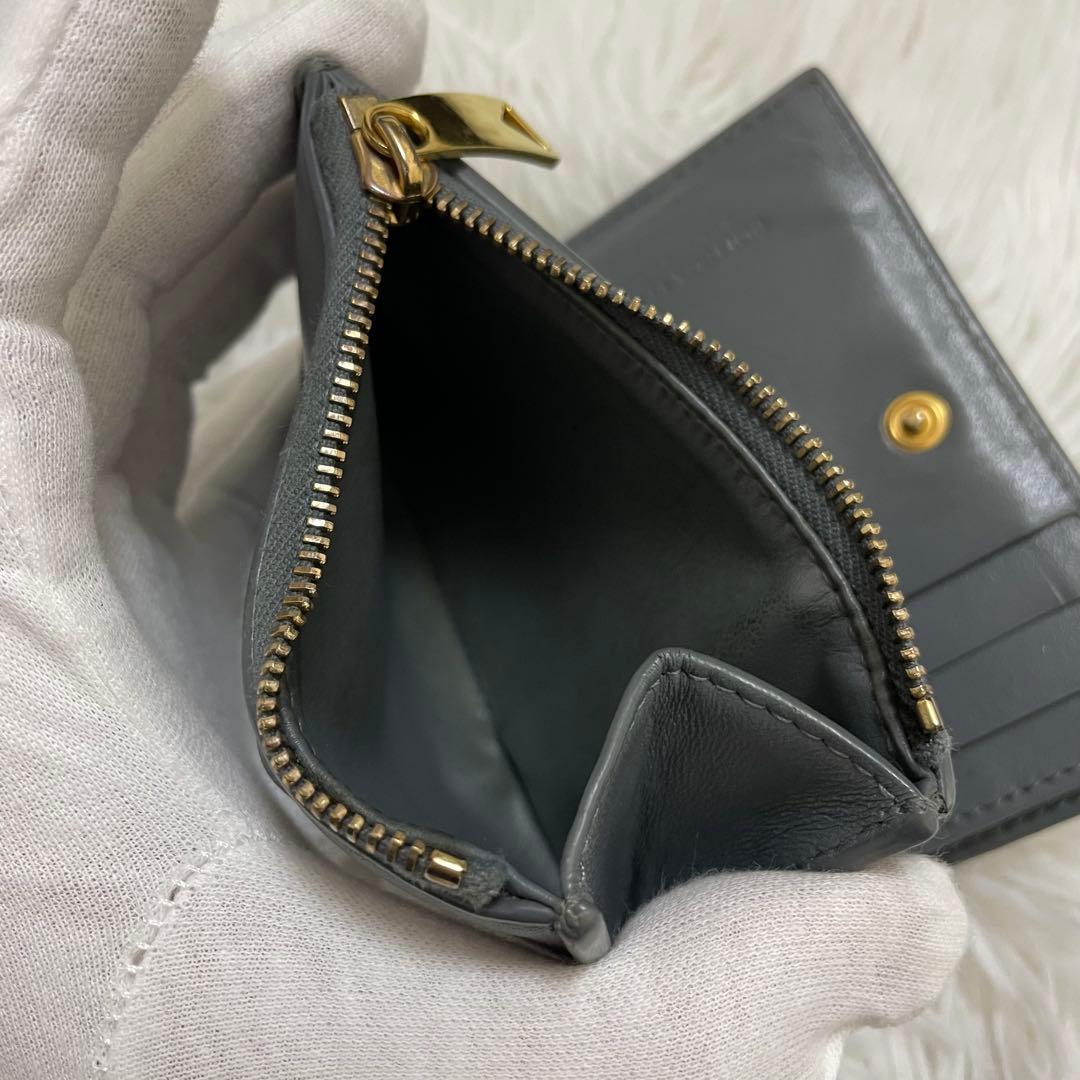 極美✨ボッテガヴェネタ 二つ折り財布 カセット マキシイントレ レザー グレー