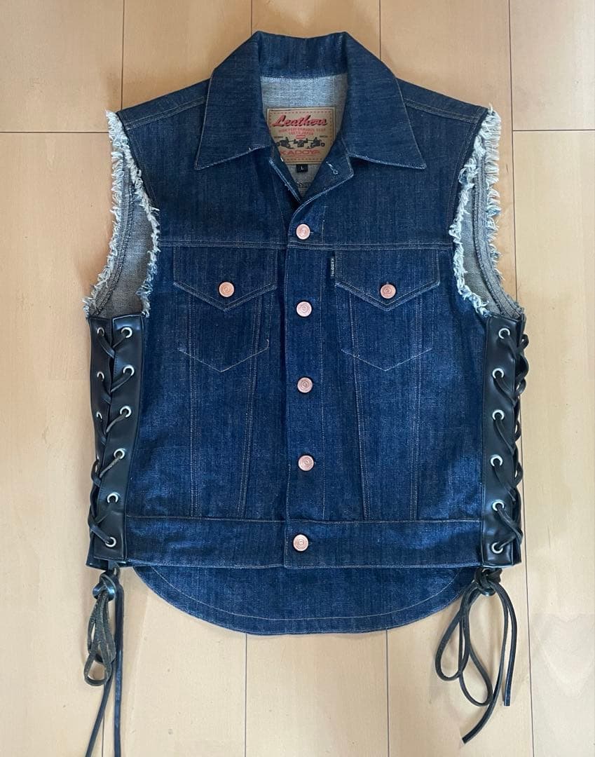 KADOYA カドヤ デニムベスト レザー