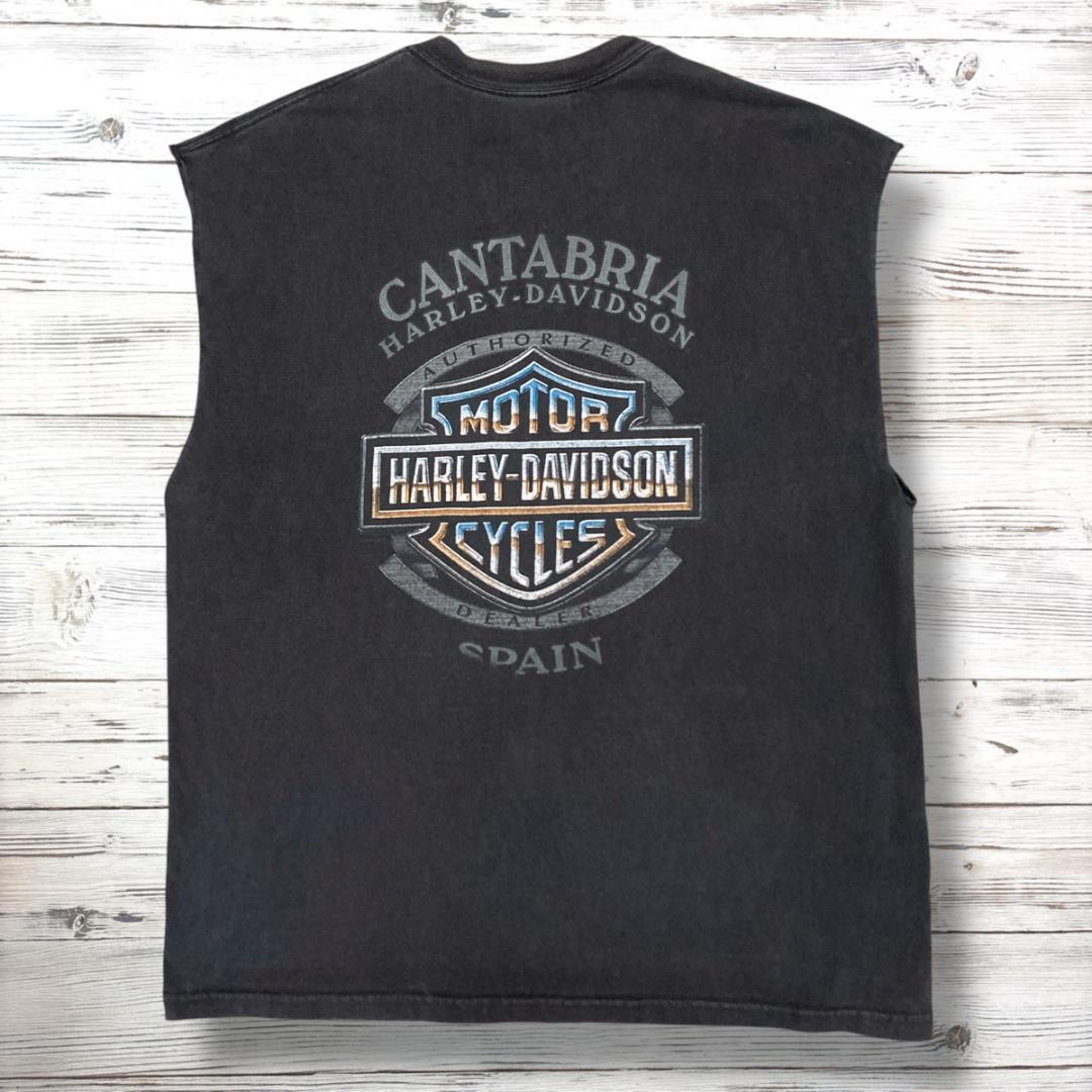 Harley-Davidson ノースリーブ デカロゴ ブラック XL 0857